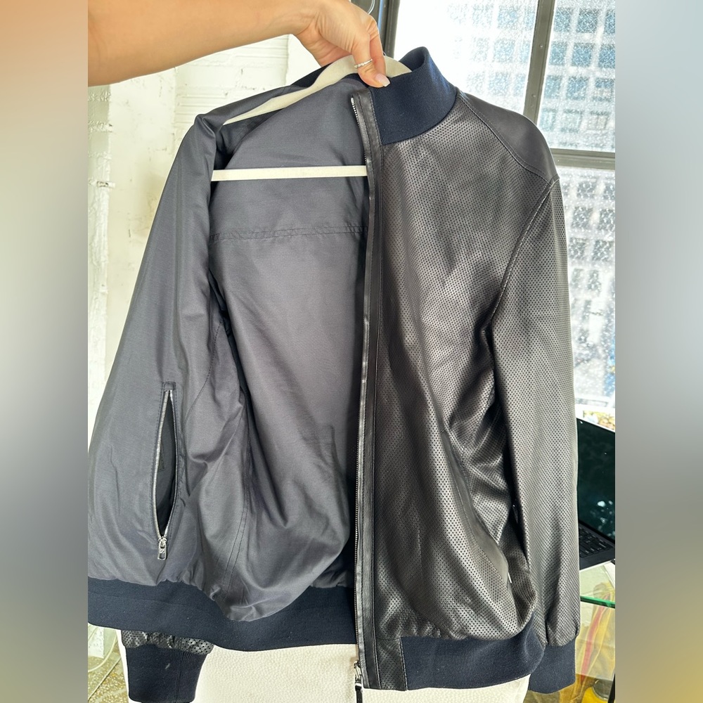 Ermenegildo Zegna lambskin leather bomber jacket